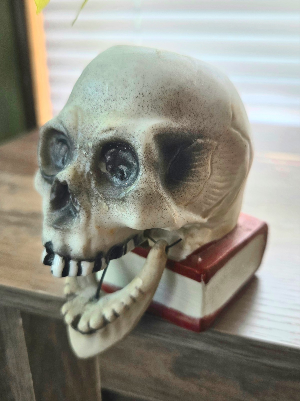 1930\'s Japan Bisque Skull Nodder Tealight Candle Holder Halloween 4\