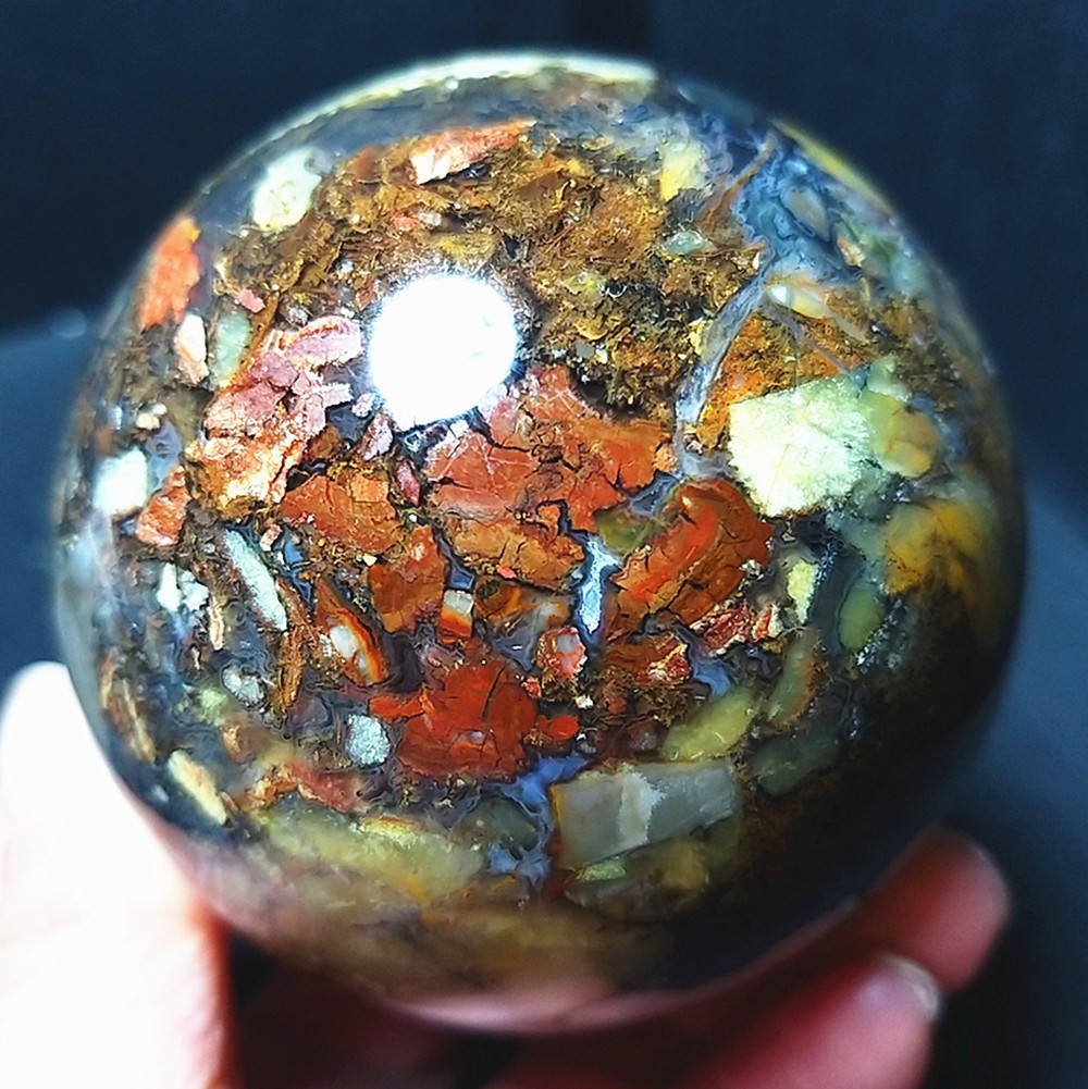 RARE 438.6g Natural Beautiful Colorful Agate Stone Sphere Ball Healing MB1488