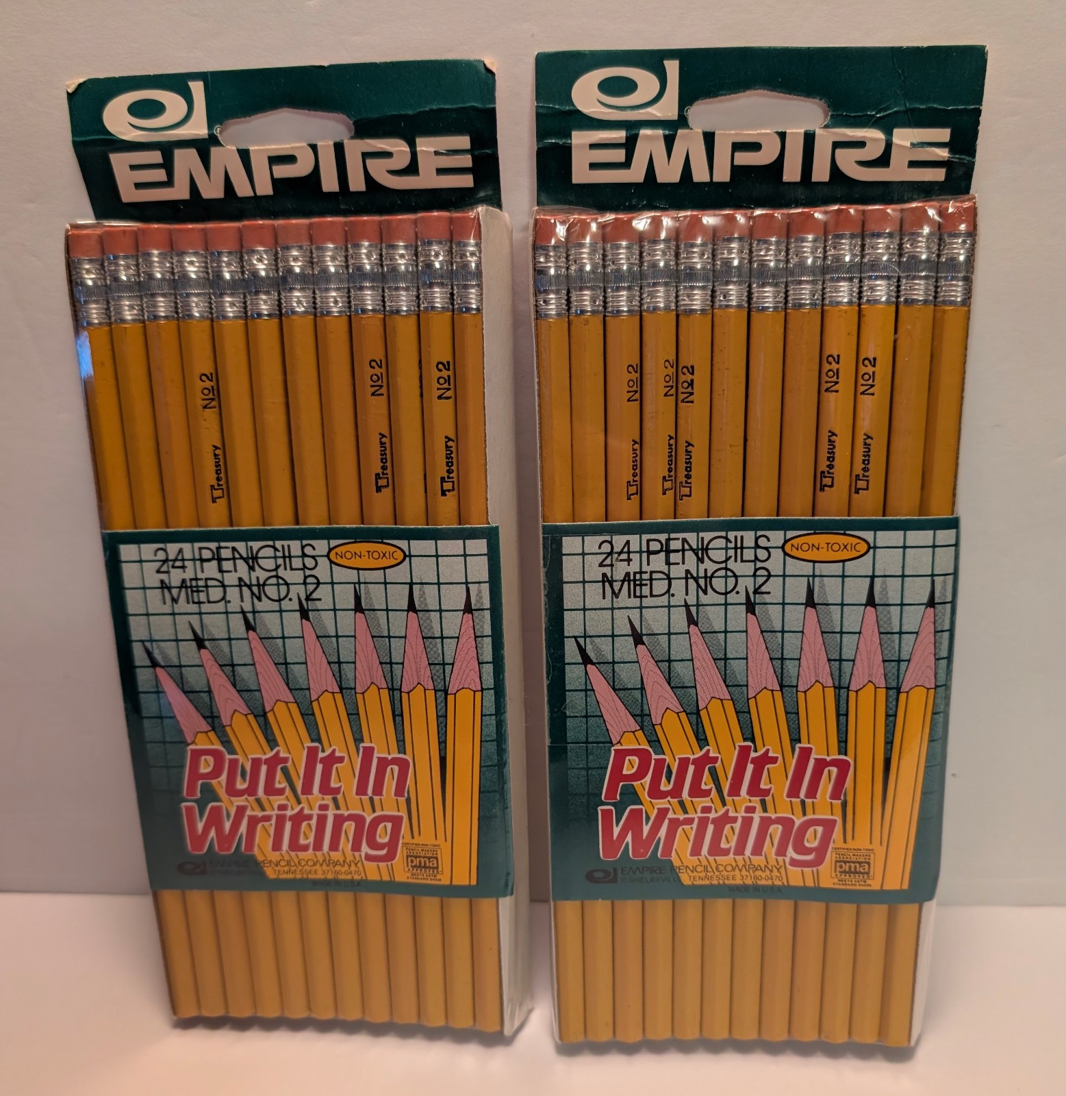 48 EMPIRE PENCILS Medium #2 Non-Toxic 2 sealed packages of 24 Made in USA