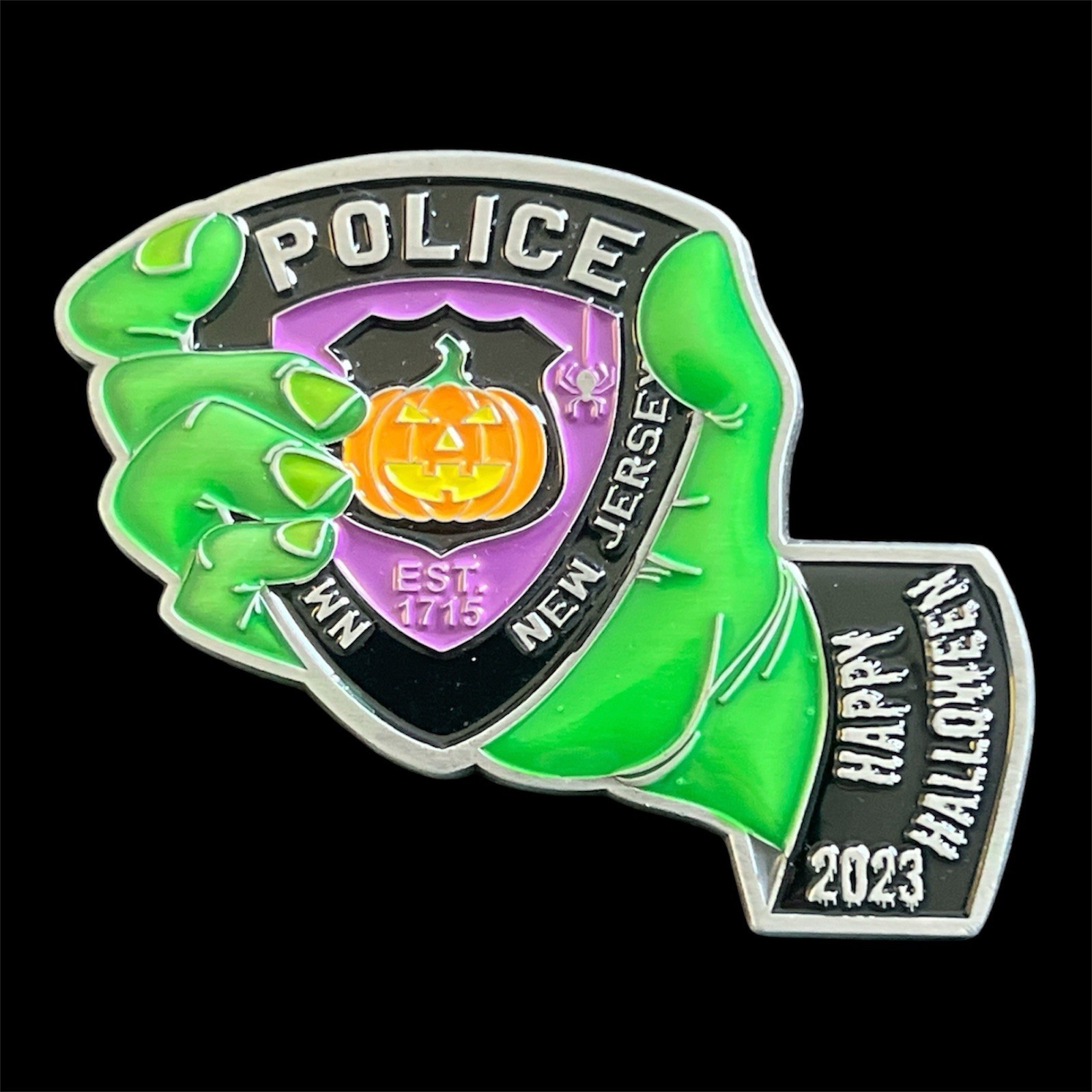 Morristown NJ Police 2023 Halloween Glow in the Dark Challenge Coin #229OR230