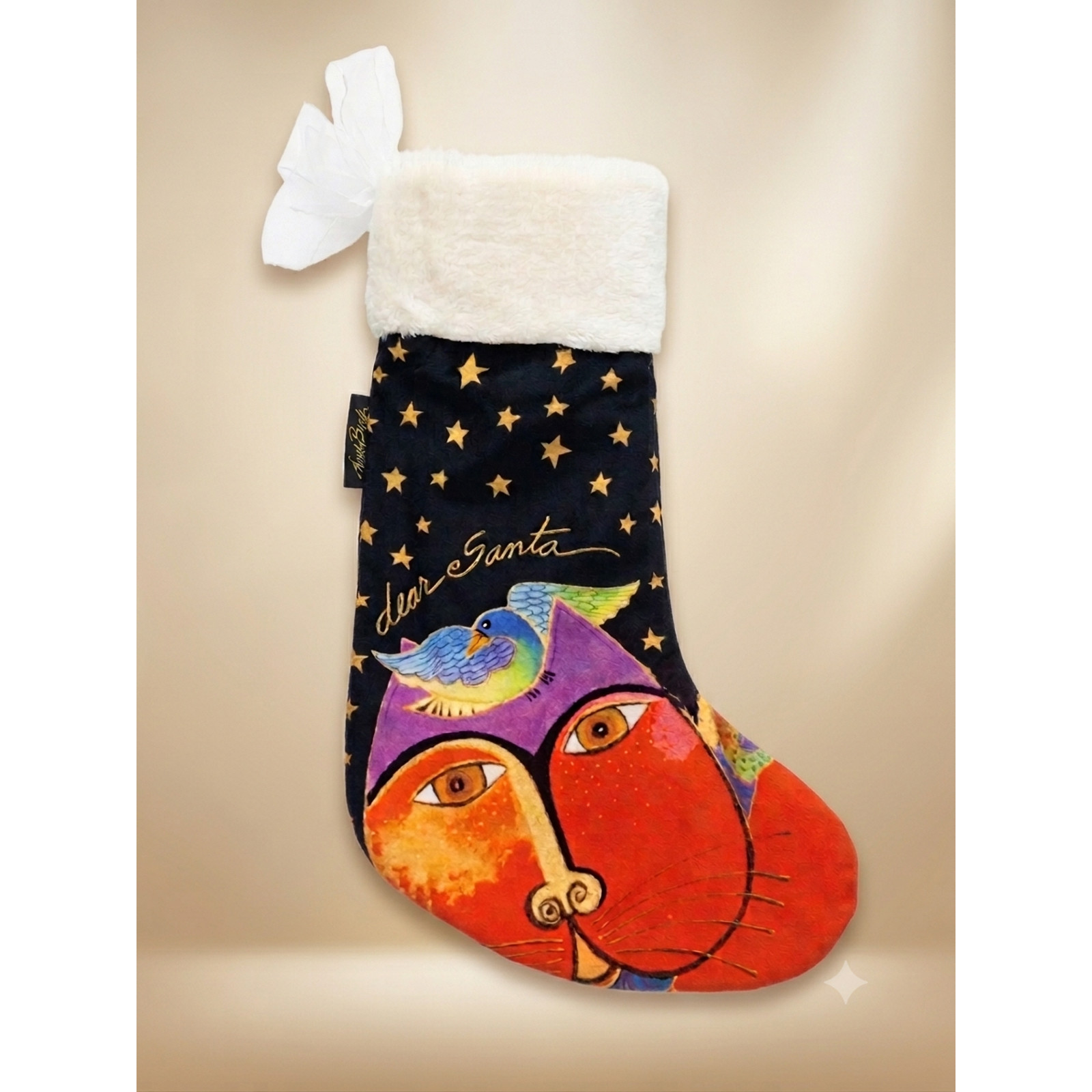Vintage Laurel Burch Christmas Stocking \