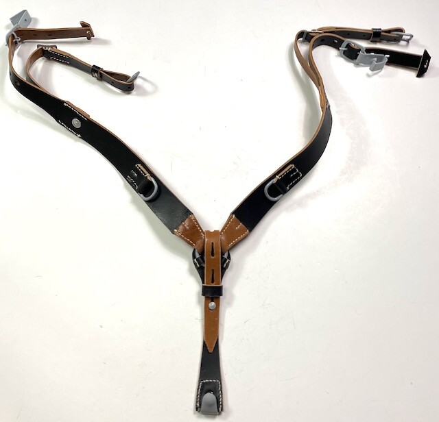  WWII GERMAN M1942 M42 COMBAT LEATHER Y-STRAPS
