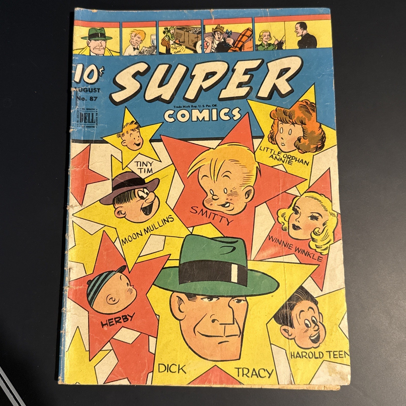 Vintage SUPER COMICS #87 Comic Book August 1945 DICK TRACY- Golden Age