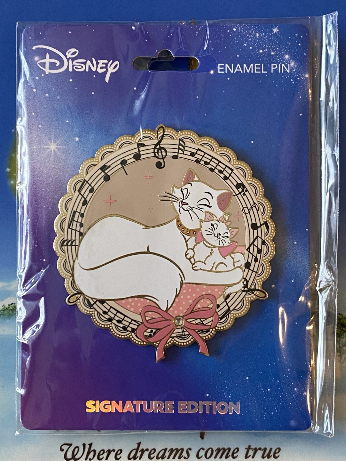 PALM Disney ~ ARISTOCATS Duchess & Marie Purrfect Harmony Jumbo Pin LE 500
