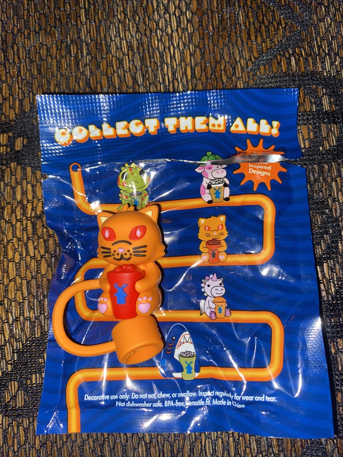 Dutch Bros Leo The Cat Straw Topper 
