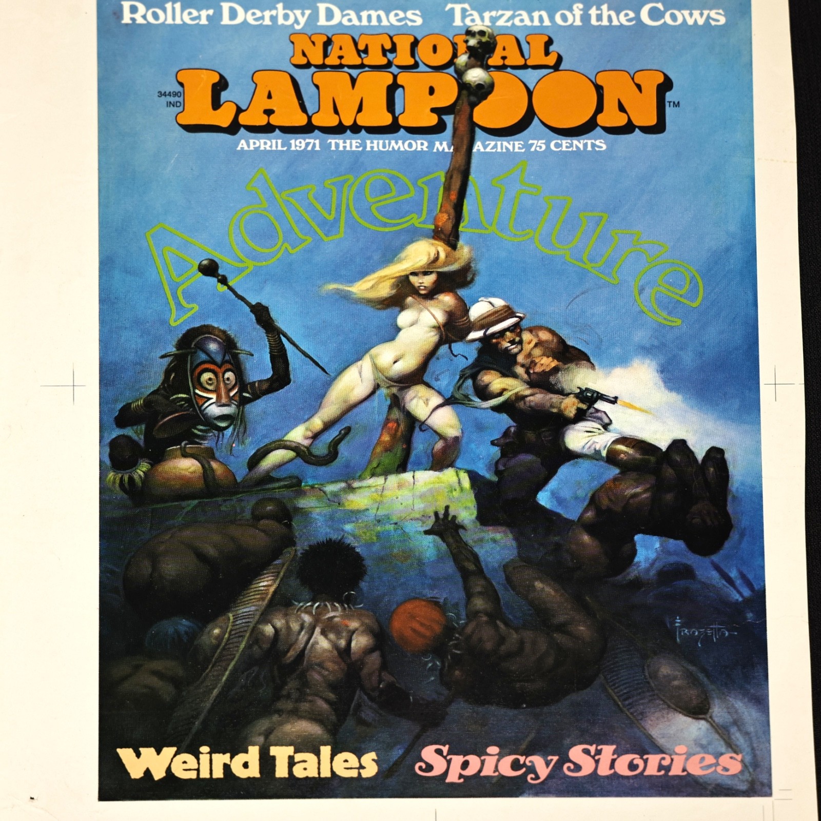Frank Frazetta National Lampoon 1971 Original Printer Color Proof Pre-Press