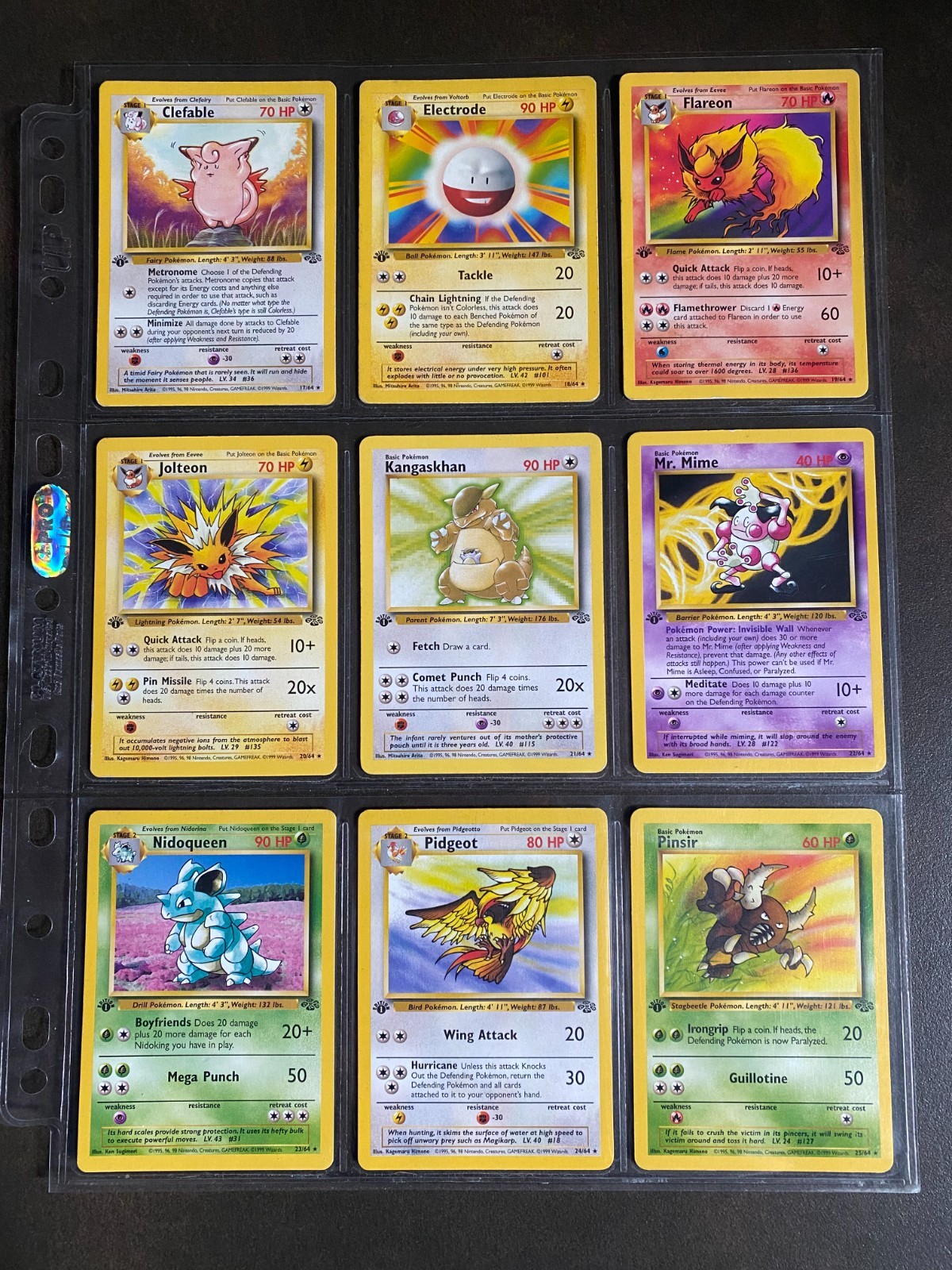 1st Edition Jungle Set - Complete Non Holo Set - Vintage 1999 Pokemon Cards