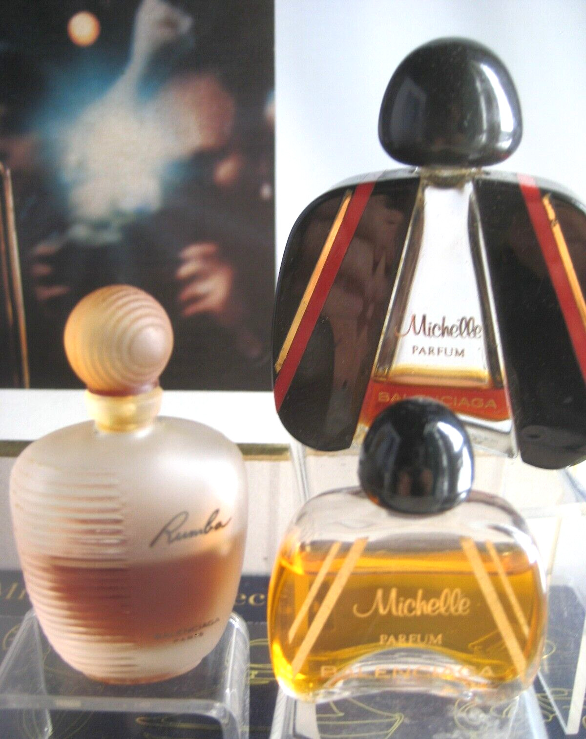 🎁3pc lot **PARFUM Vintage 0.33 oz Balenciaga Rumba Michelle pure perfume