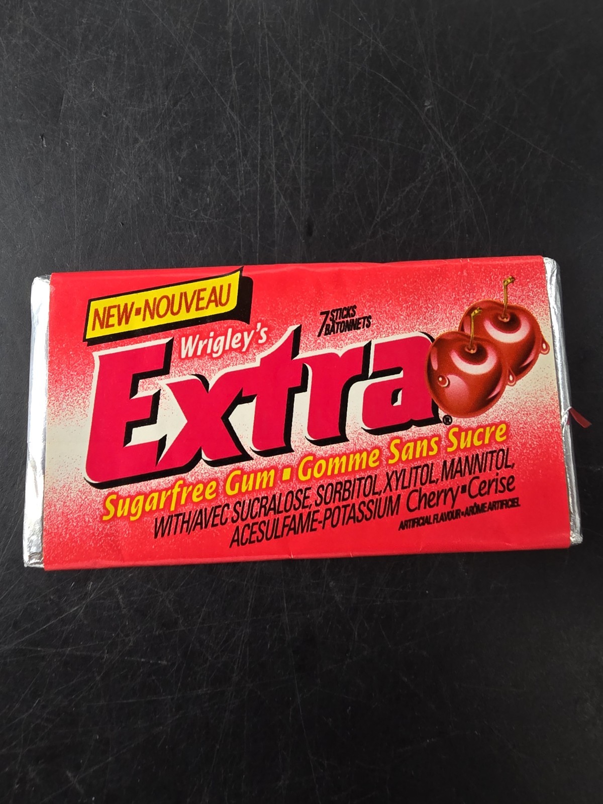 Vintage Extra Cherry Sugarfree Gum 7 Sticks SEALED Canadian RARE Vintage Extra Cherry Sugarfree Gum 7 Sticks SEALED Canadian RARE
