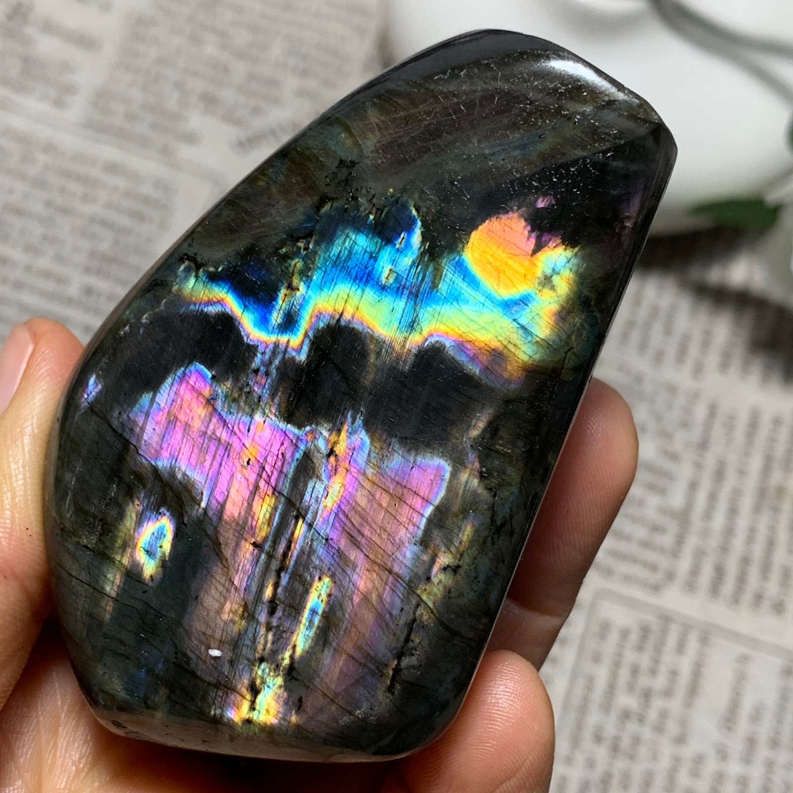 219g Natural Purple Labradorite Quartz Crystal Mineral Specimen Healing