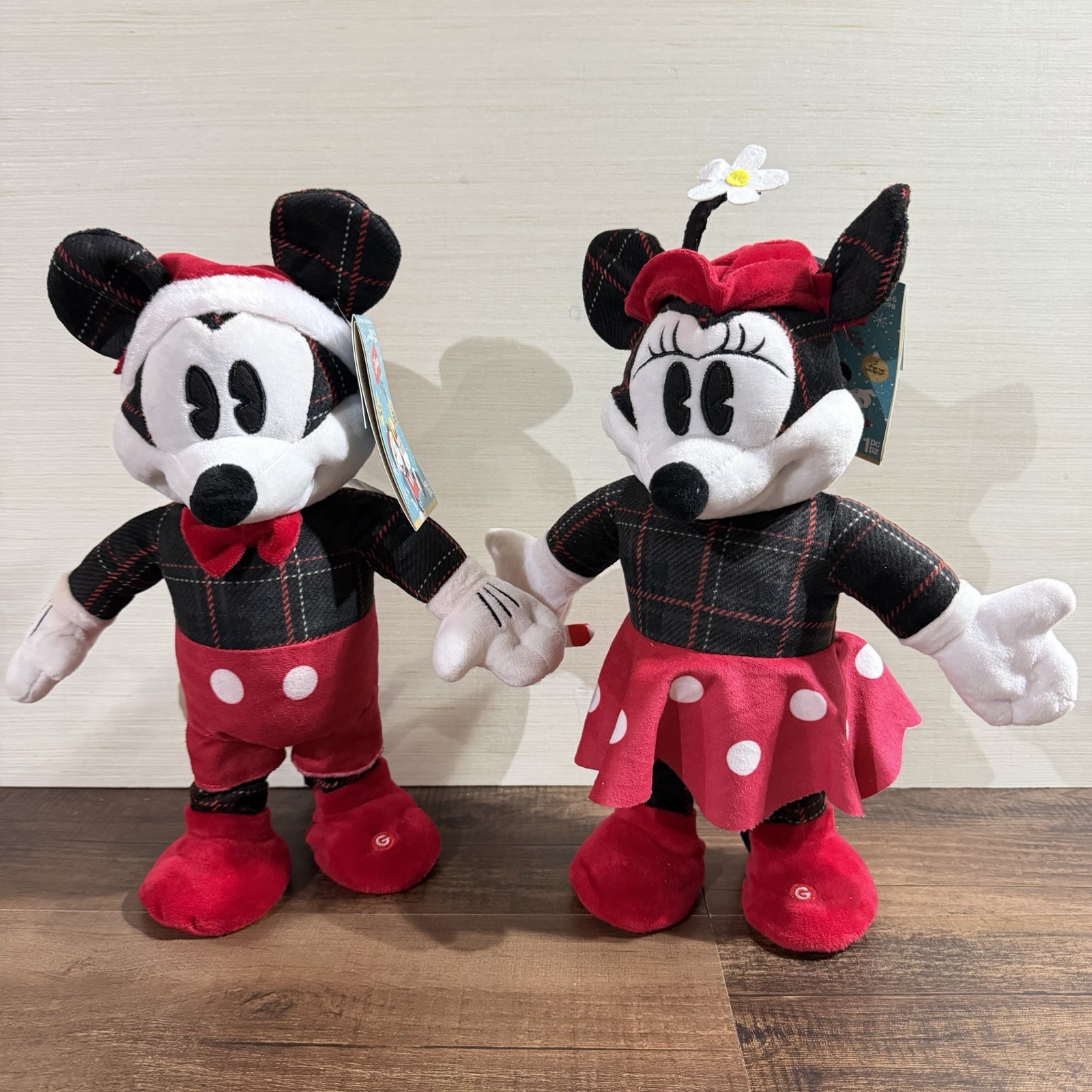 Gemmy Disney Mickey & Minnie Mouse Set Dancing & Singing Musical Animated Plush