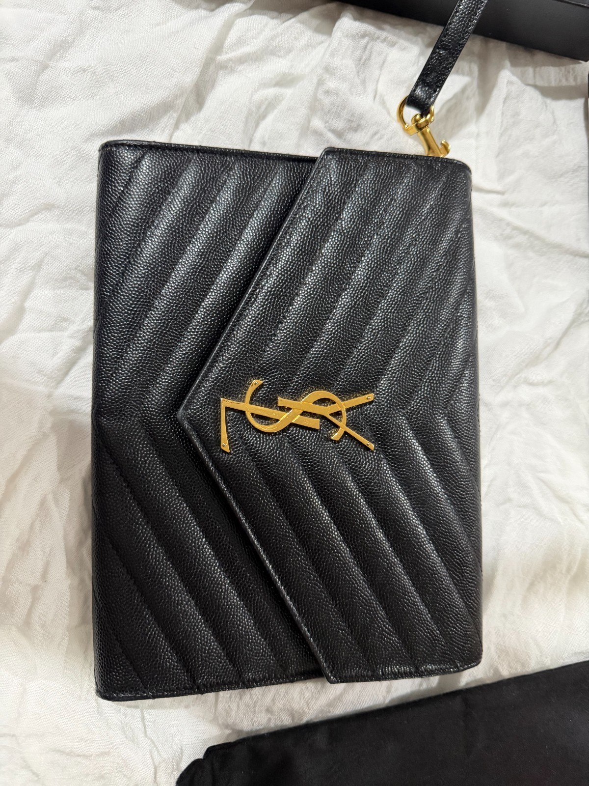Yves Saint Laurent Quilted Envelope Wrislet