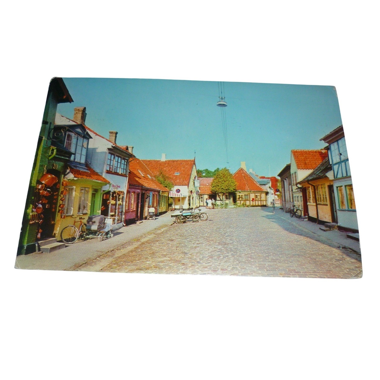Vintage 1961 Odense Denmark Postcard Hans Christian Andersen Home Street View