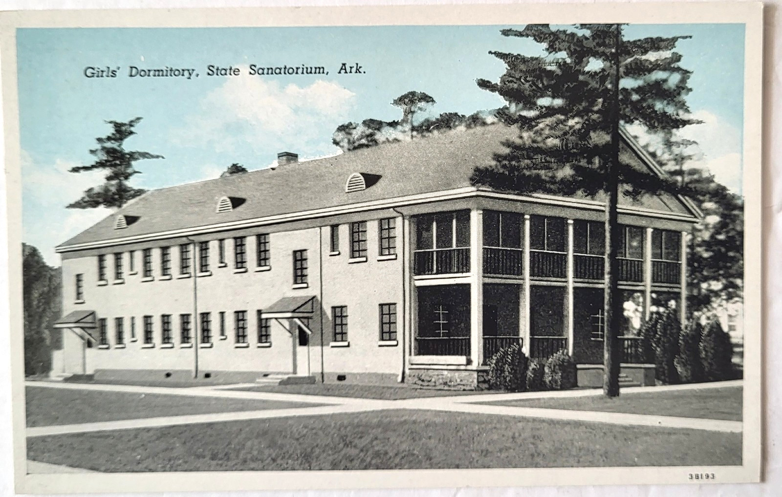 VTG 1943 BOONEVILLE AR PC Girls\' Dormitory ARKANSAS STATE SANATORIUM Mint