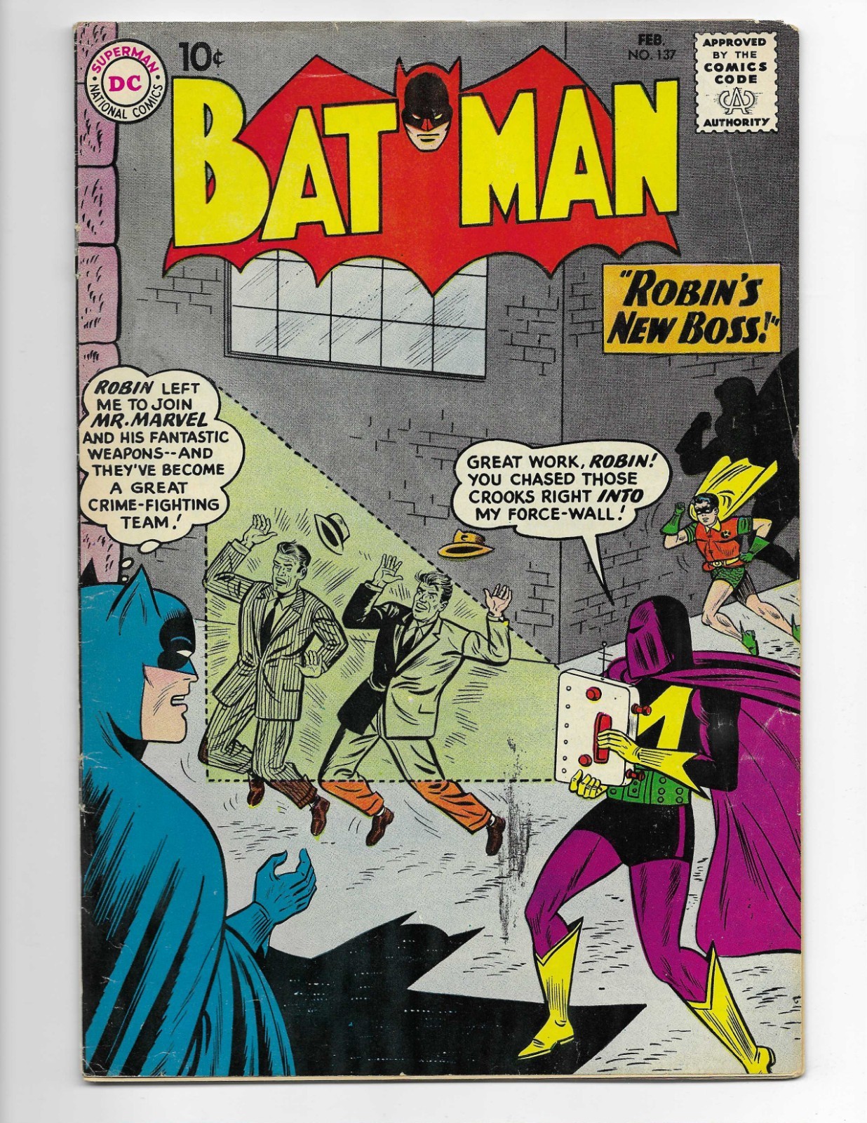 Batman 137 1961 DC Comics G+ 2.5 1st App Mr. Marvel Robin