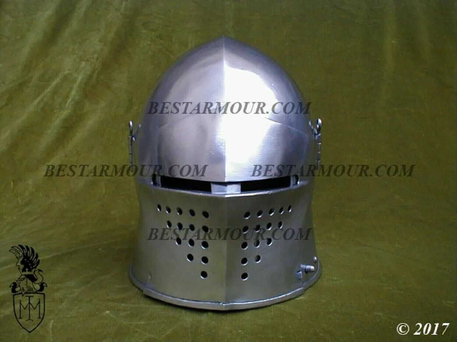 Christmas SCA LARP 18GA Medieval Barbuta Helmet Great Knight Templar Helmet