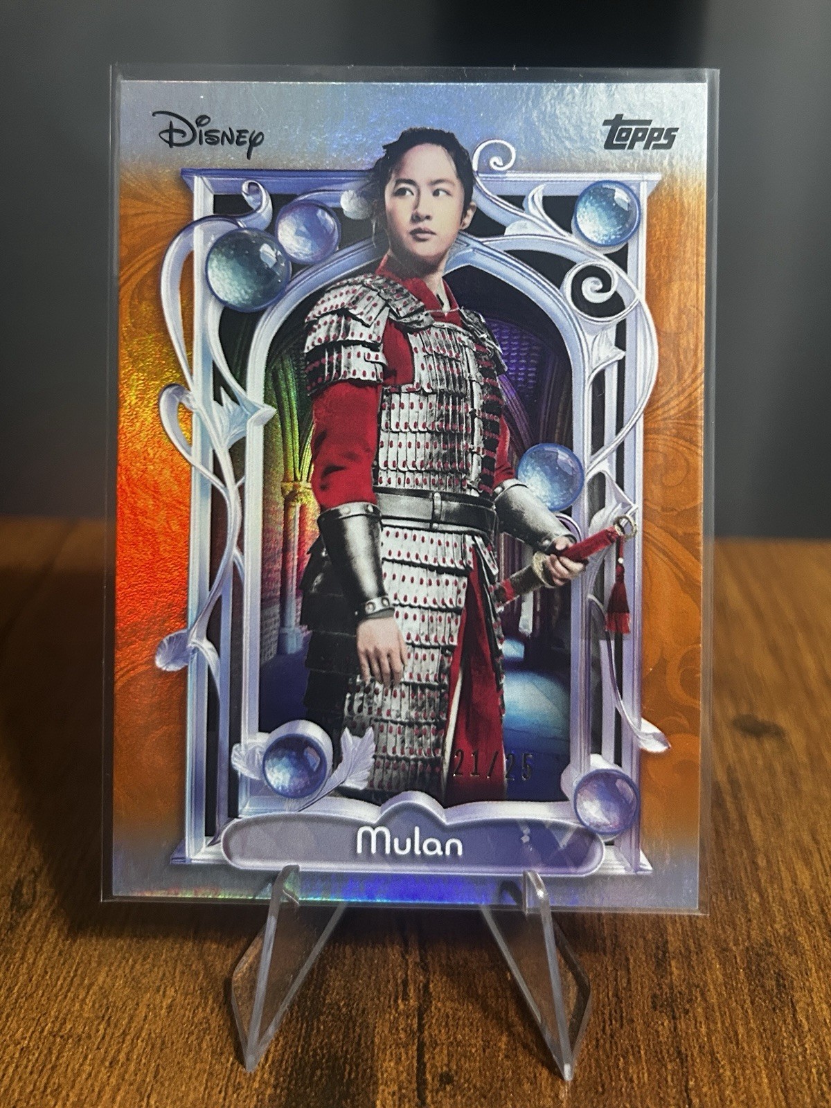 2025 Topps Disney Wonder #169 Mulan Orange Foil # /25