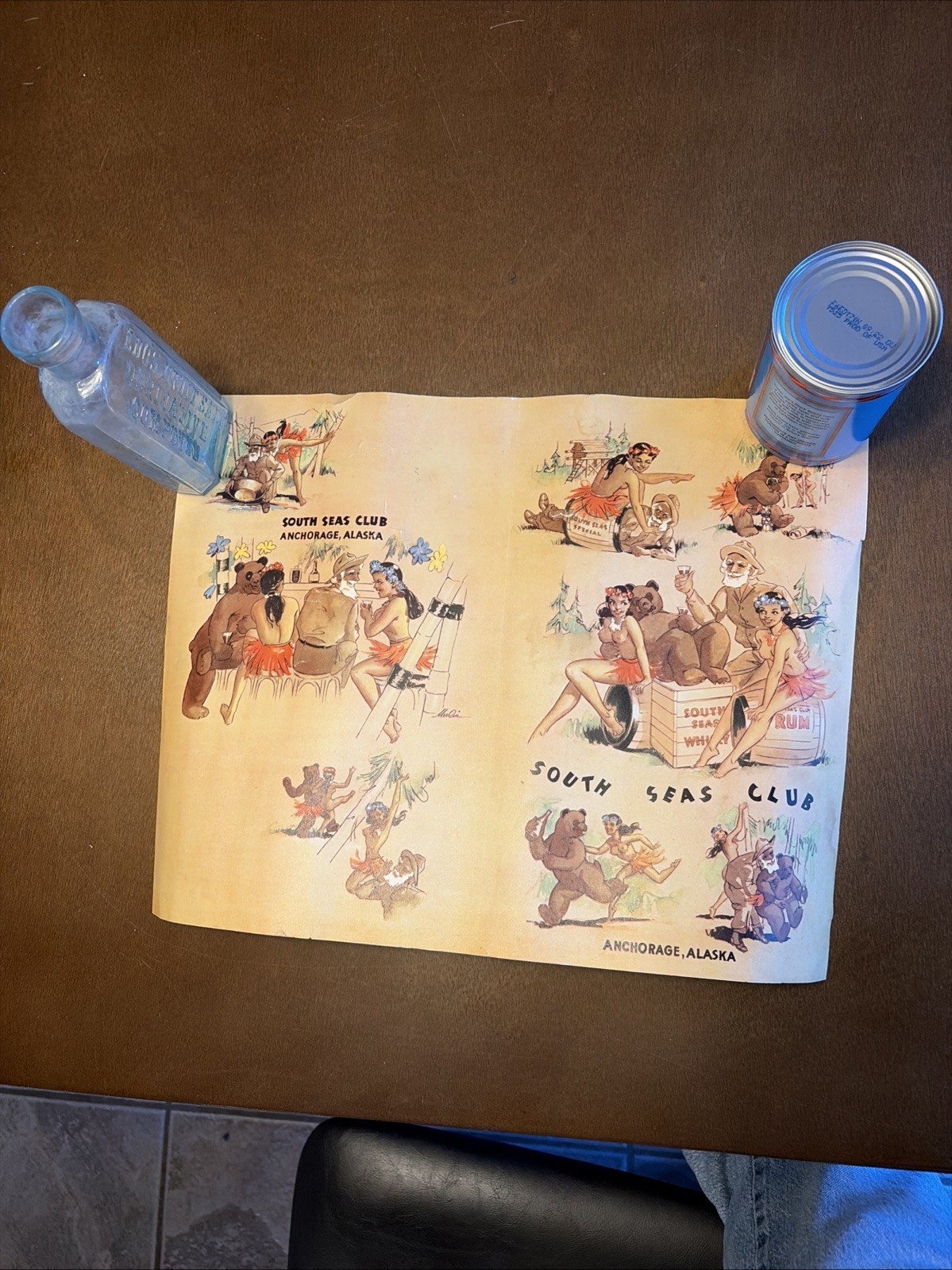 Rare 1940’s Vintage South Seas Club Anchorage Alaska Tiki Menu Cover
