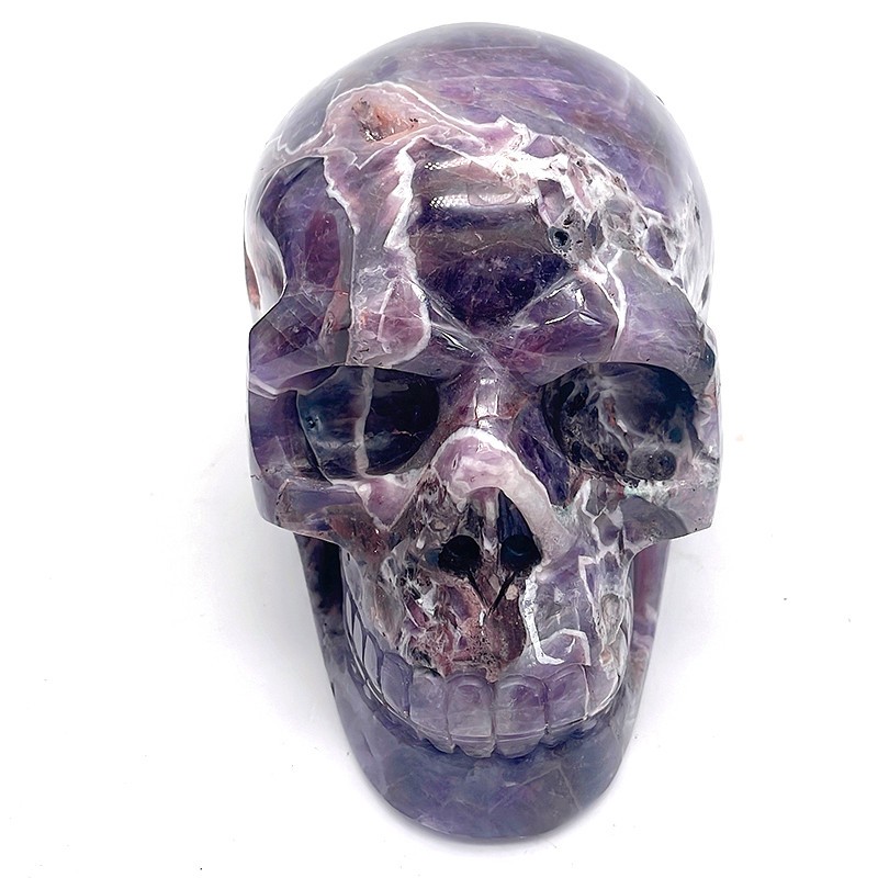 5.8\'\' Natural Dream Chevron AMETHYST Crystal Skull,Home Decoration