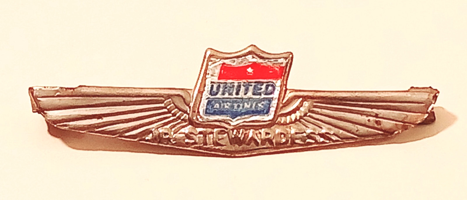 Vintage United Airlines Jr Stewardess Wing Pin Kinney Prov RI 1950s Airline Gift