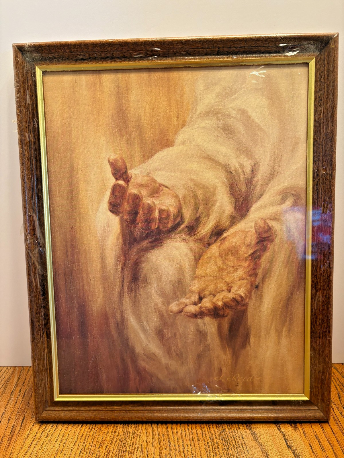 Vtg J Reed Come Unto Me Jesus Hands Framed Art Print 1967 New Sealed Deadstock
