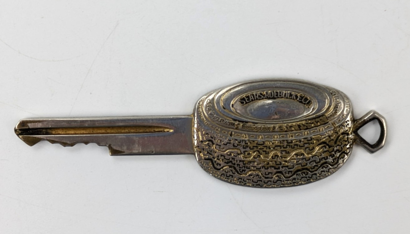 Vintage Sears Roebuck and Company Tire Key Advertising Piece 2.75\