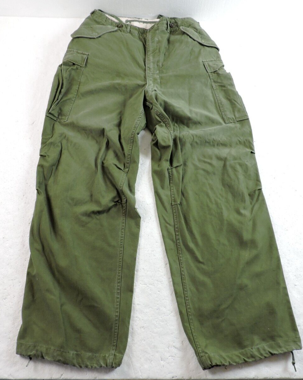 Vtg 50s US Army M-1951 Field Trousers Large Long Cargo Pants Fulton Trouser