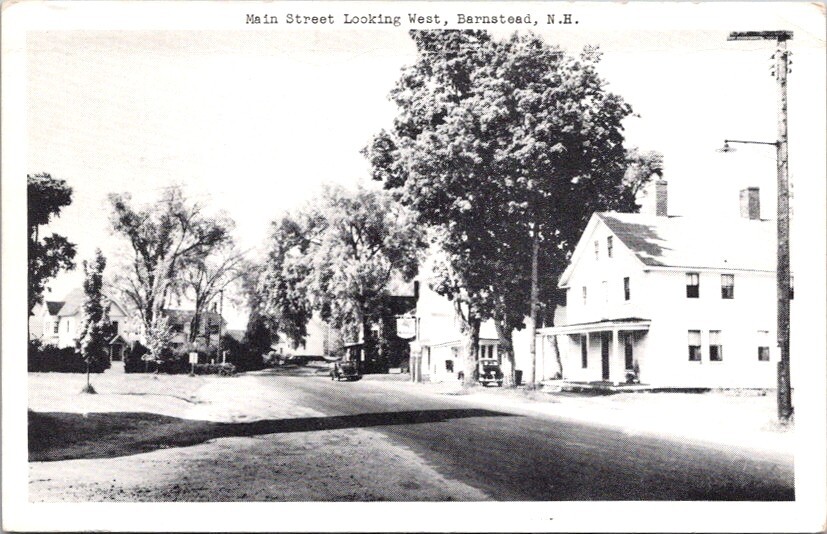 Vintage Postcard View West Down Main Street Barnstead New Hampshire NH      2329