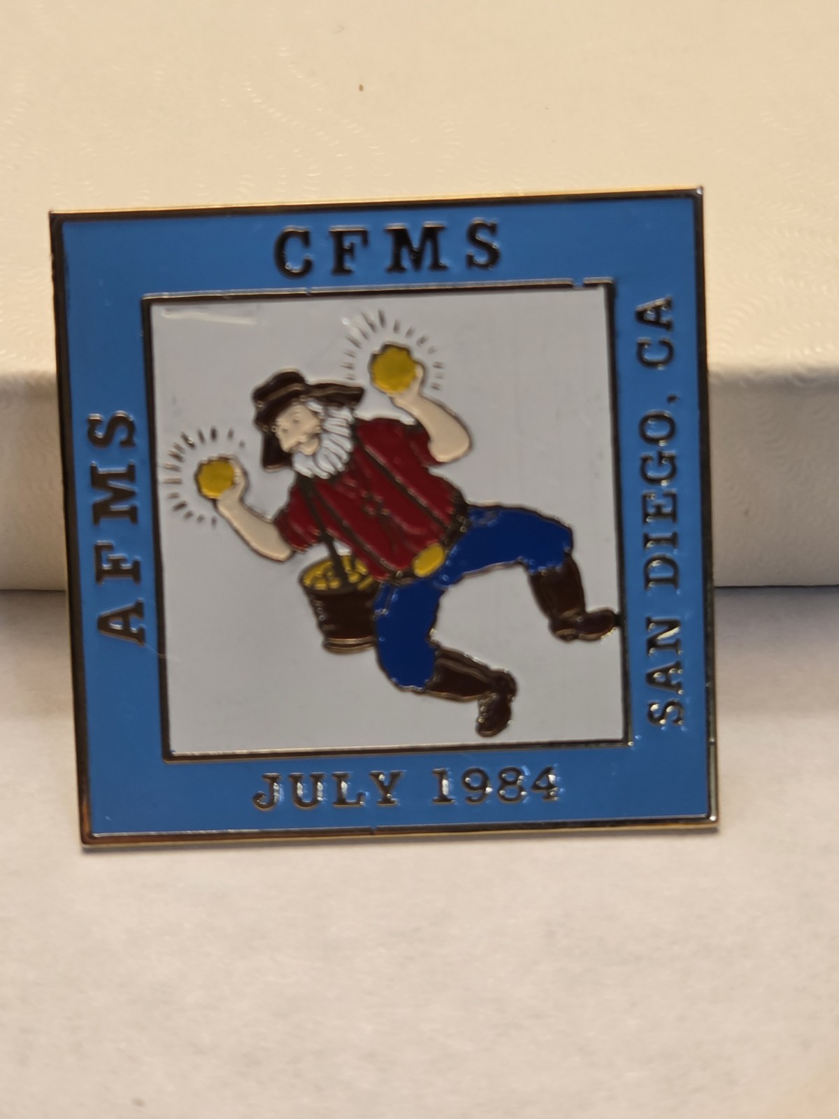 Lot of 4 Vintage Rockhound Lapel Pins - AFMS CFMS San Diego 1984 - Klamath Falls