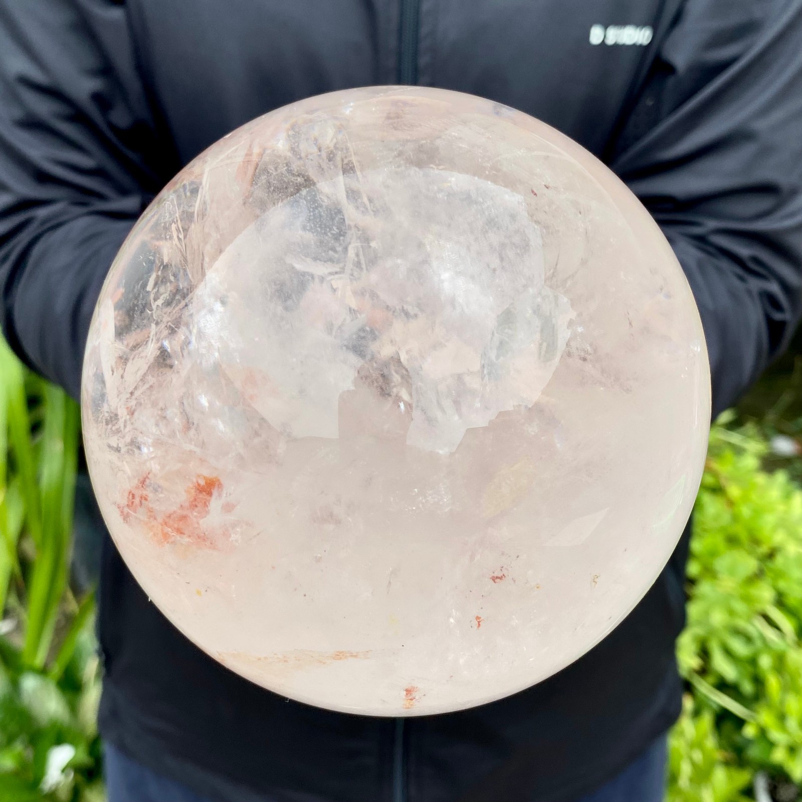 4.38LB Natural White Crystal Clear Quartz Crystal Sphere Ball Healing Meditation