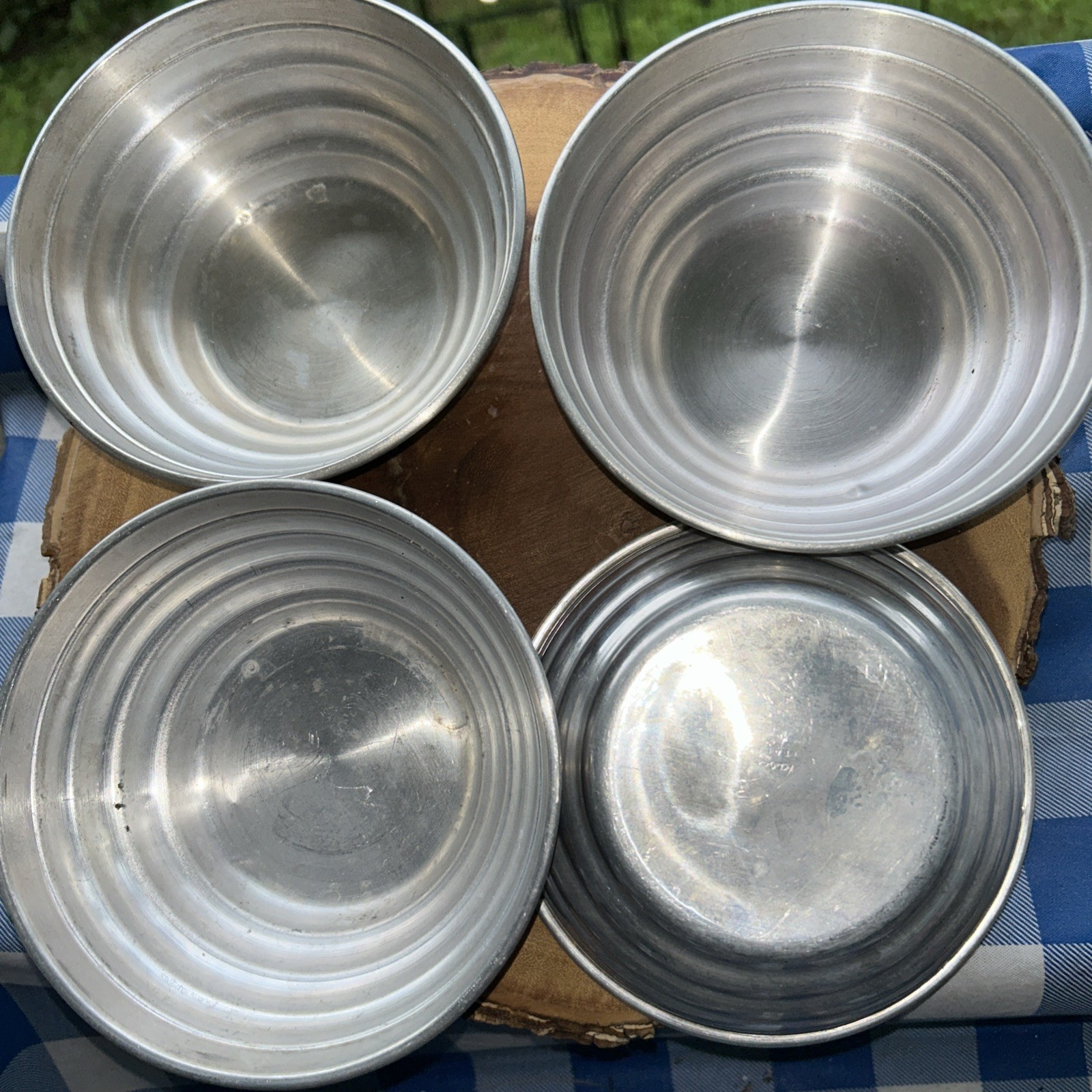 Vintage Mid-Century NASCO ITALY Hammered Aluminum 6” Bowls Set Of 4