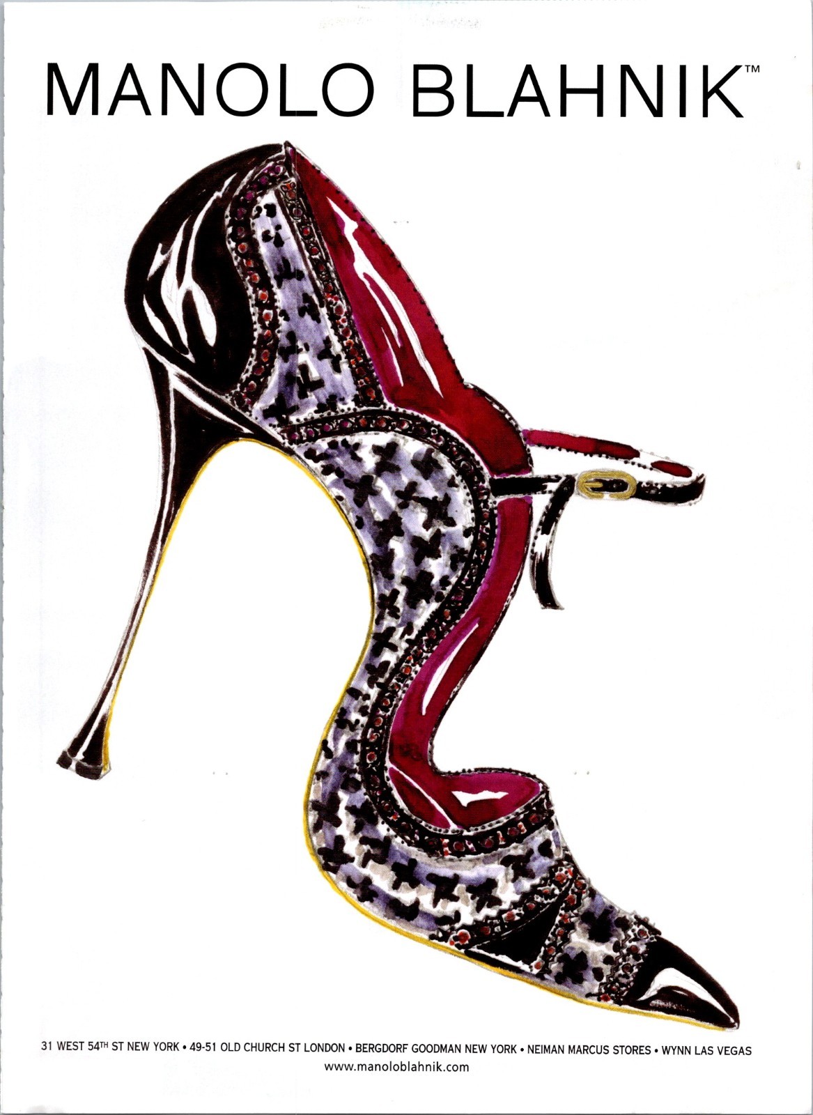 2000s • MANOLO BLAHNIK Heels print ad • Y2K Fashion 2012 • ADS.51