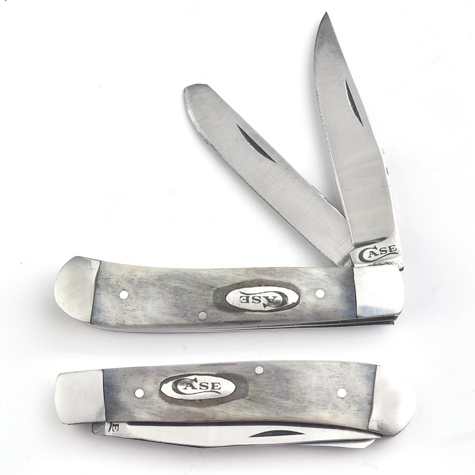 Trapper Pocket Knife–Camel Bone Handle-Dual Blade – Carbon Steel Folding-USA EDC