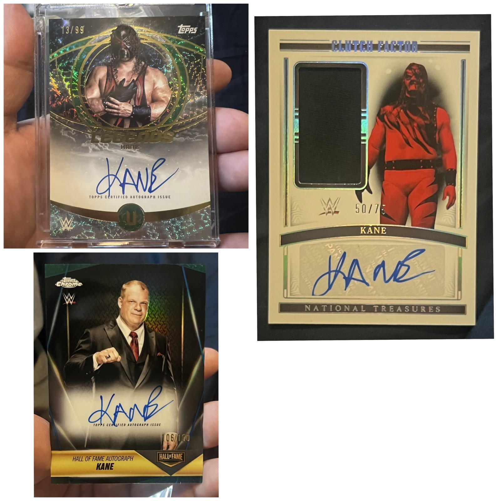 WWE Topps Panini Wrestling Card Lot Kane /75 /150 /99