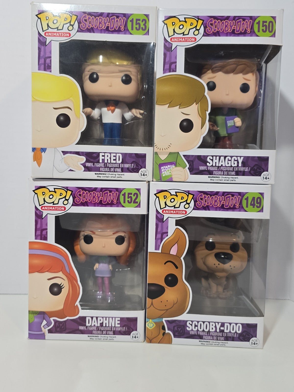 Funko Pop Scooby Doo Mystery Inc  Scooby Doo 149 Fred 153 Daphne 152, Shaggy 150
