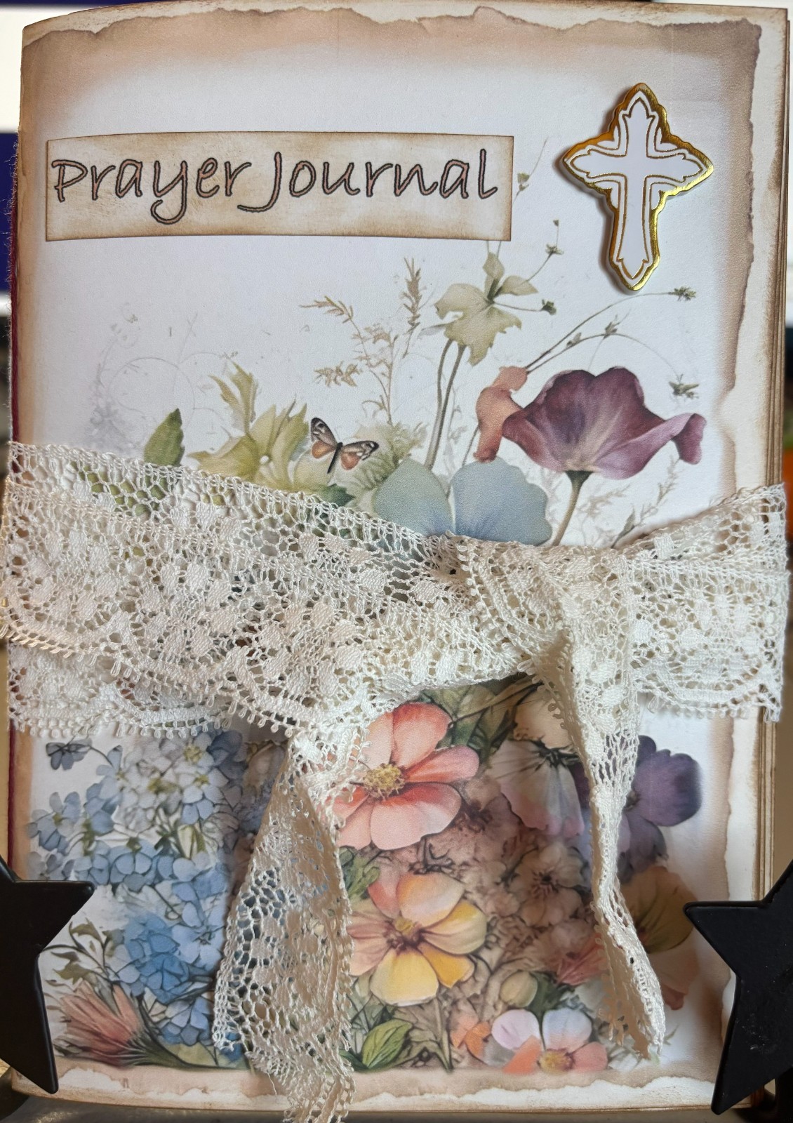 Prayer Religous Writing Junk Journal Flowers
