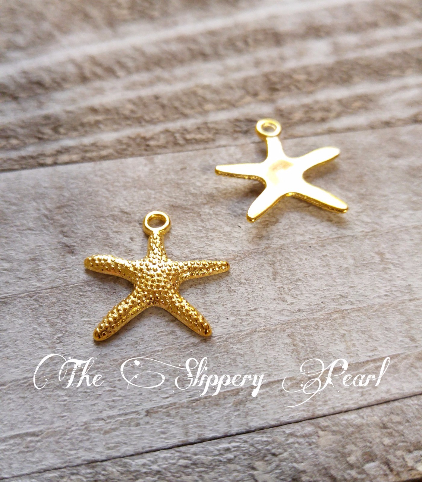 Starfish Charms Pendants Shiny Gold Nautical Findings Ocean Jewelry 10pcs 20mm