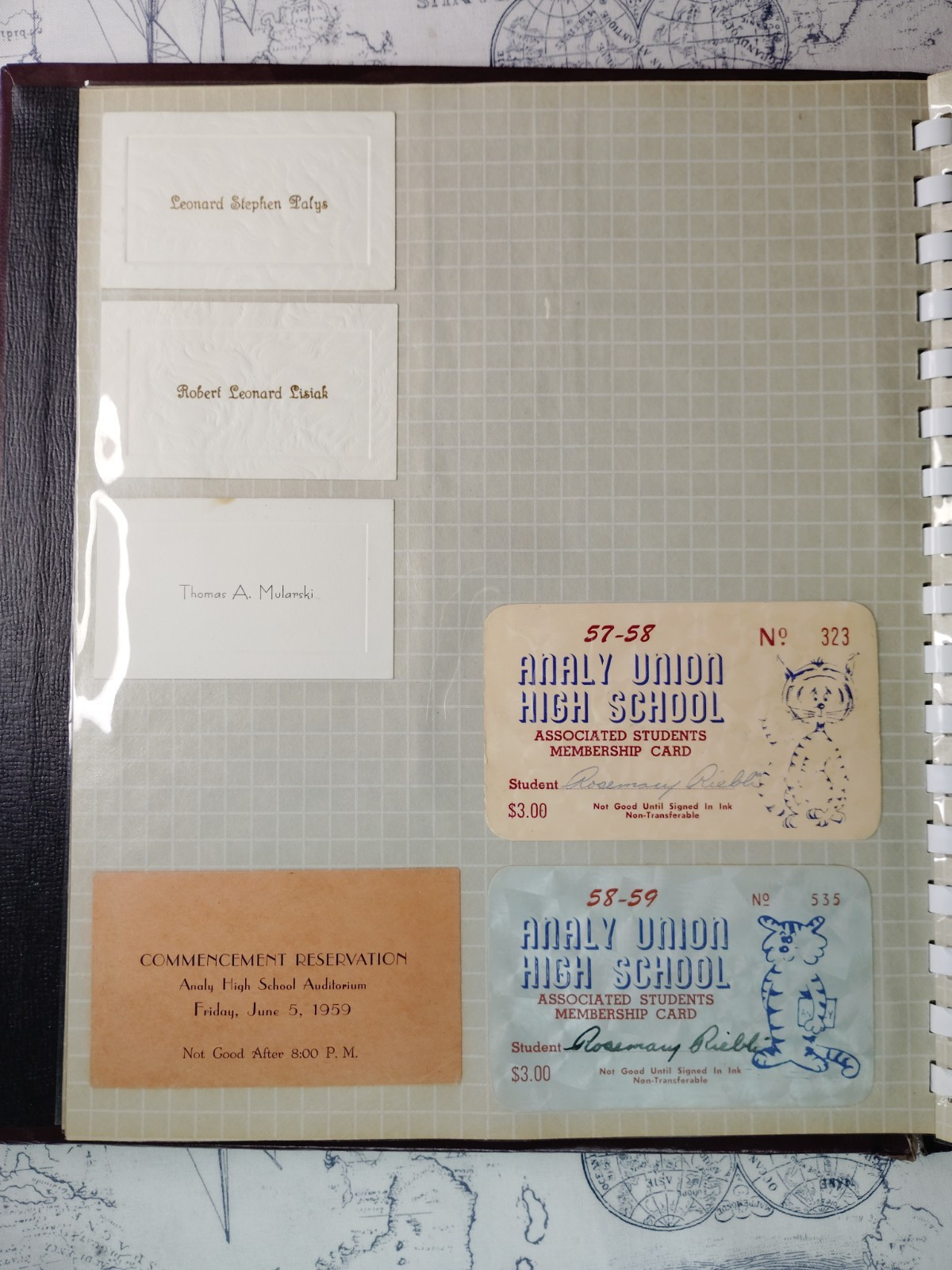 1959 Analy High School Sebastopol CA Graduation Ephemera Scrapbook Album