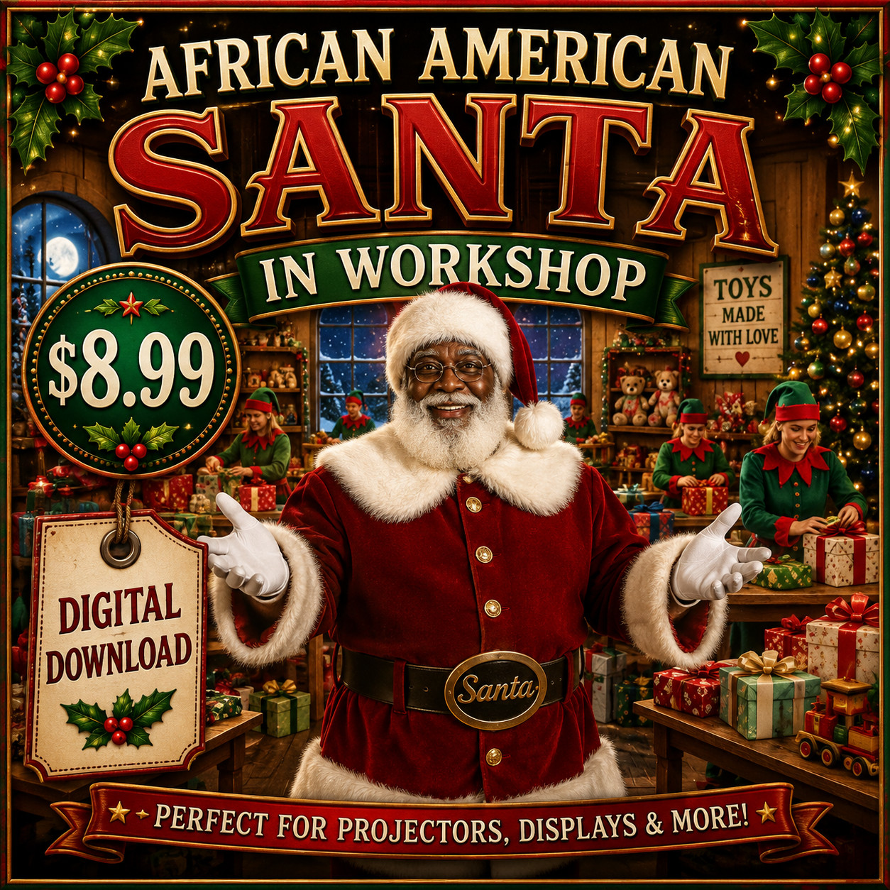 VIRTUAL SANTA - Santa in His Christmas Workshop – USB Flash Drive