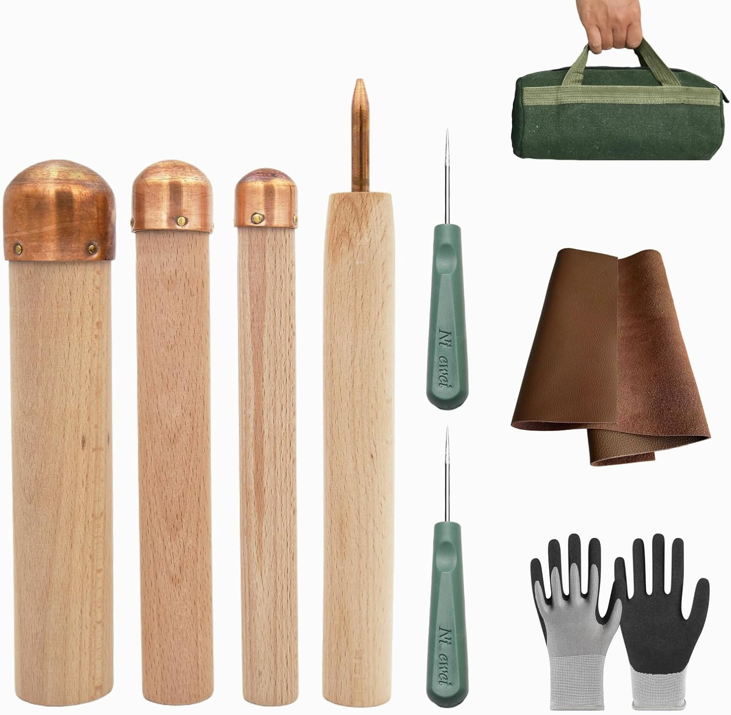 9 Pcs Flint Knapping Tools, Flint Knapping Kit for Pros and Beginners, Crafting