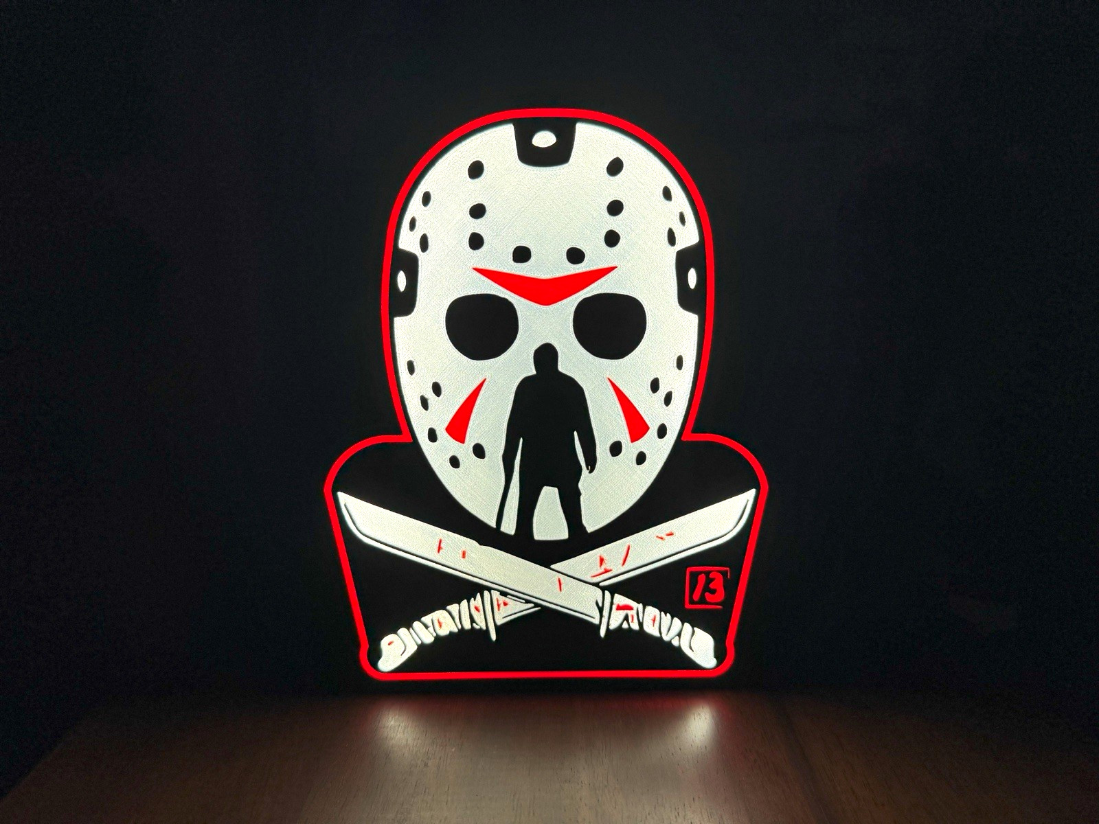 Jason Voorhees LED Light-Up Free Standing Vertical Sign