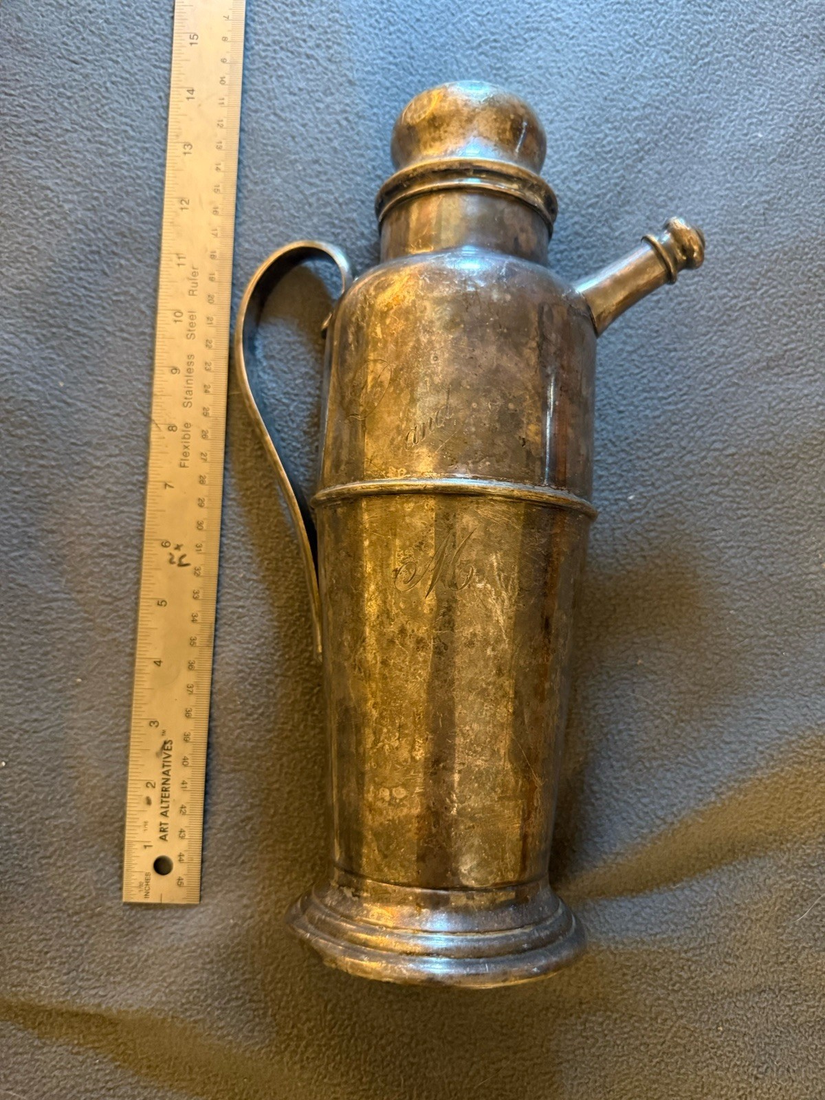 Vintage Cambridge Silver Plated Cocktail Shaker Barware Art Deco E.P.C. 1112