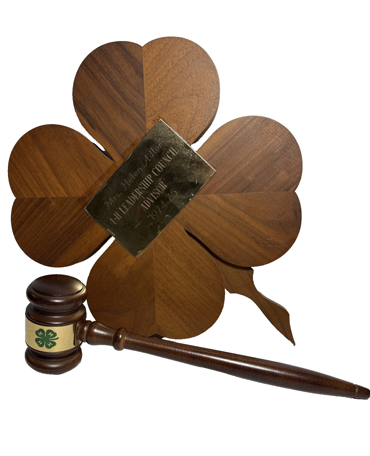 Vintage 4-H Wood Gavel & Leadership Council Plaque Personalized Lot