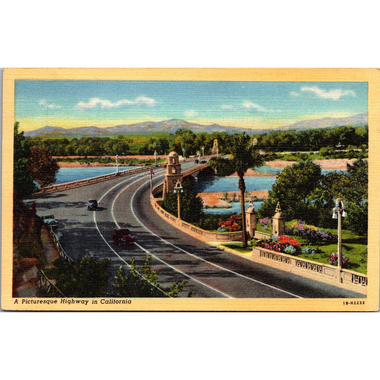A Picturesque Highway In California 1950 Highway Bridge Vintage Postcard SPU23