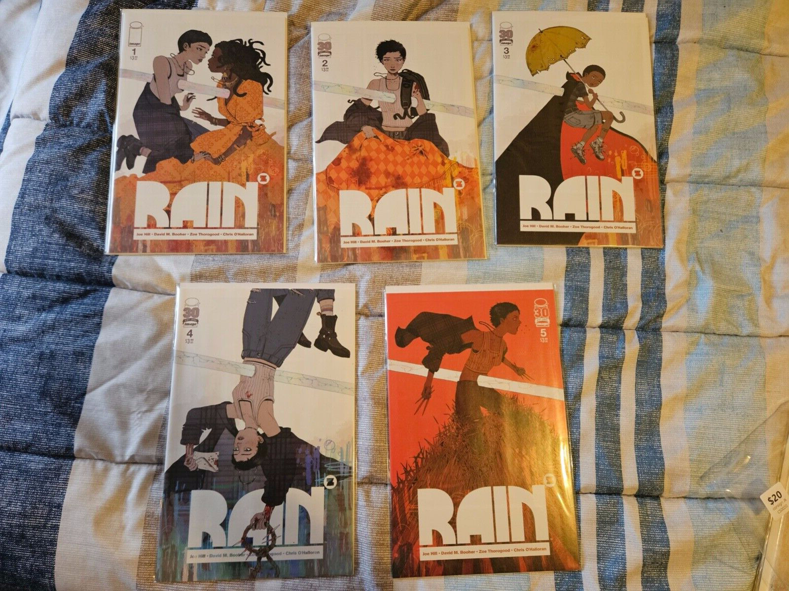 RAIN ISSUES 1 -5. BY JOE HILL IMAGE COMICS. ALL 1ST PRINT. ALL NM- OR BETTER