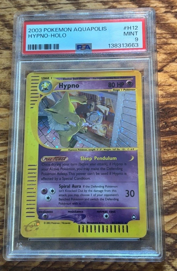 Pokemon Hypno H12/H32 Aquapolis Holo PSA Mint 9 Pokemon Card New Cert
