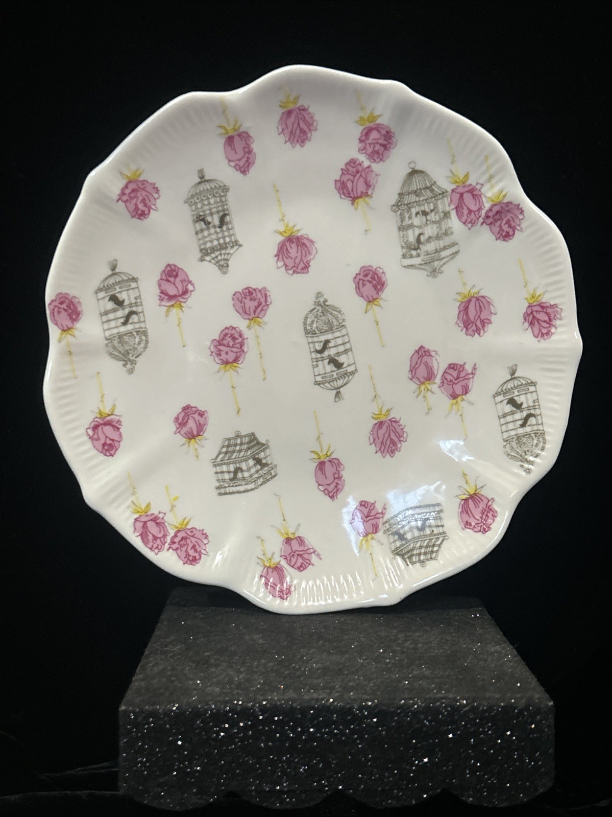 Rare Anthropologie Rose & Bird Cage 9