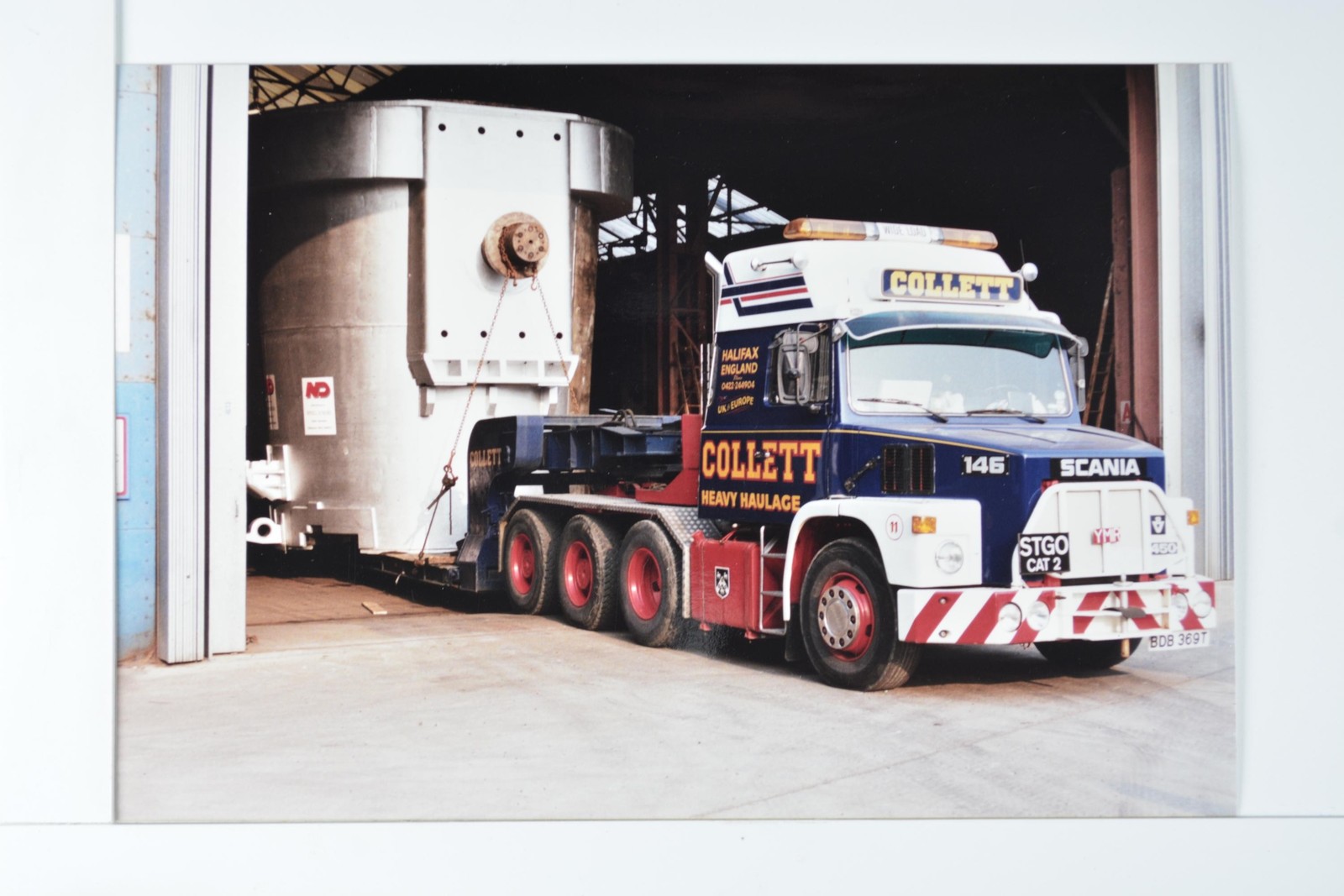 Scania Truck Collett Heavy Haulage Industrial Load Halifax Bdb 369T c1980s Photo