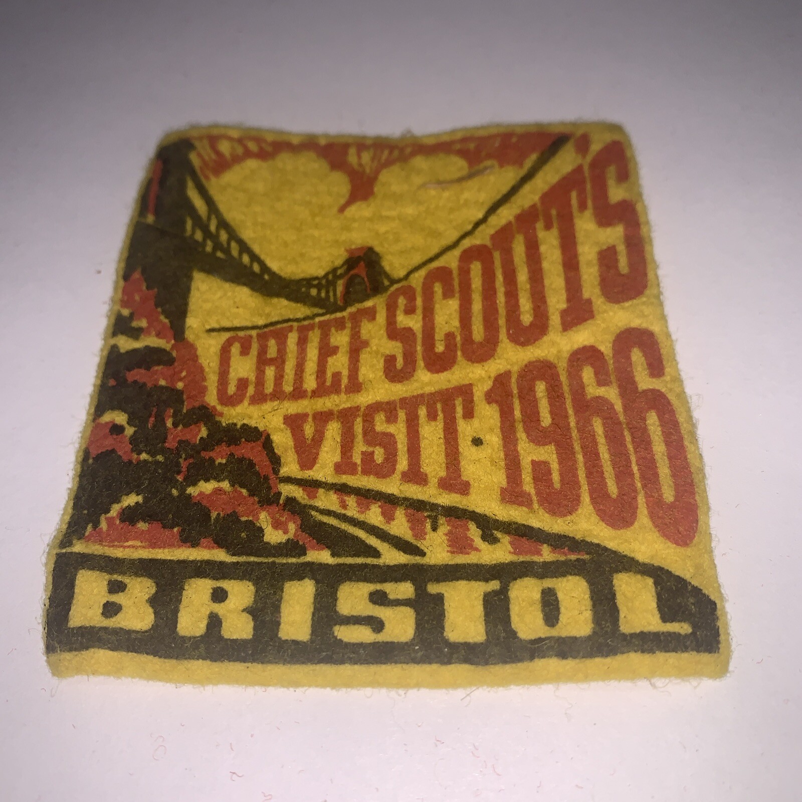 VINTAGE  BSA Felt Patch Chief Scouts Visit 1966 Bristol.        S/280