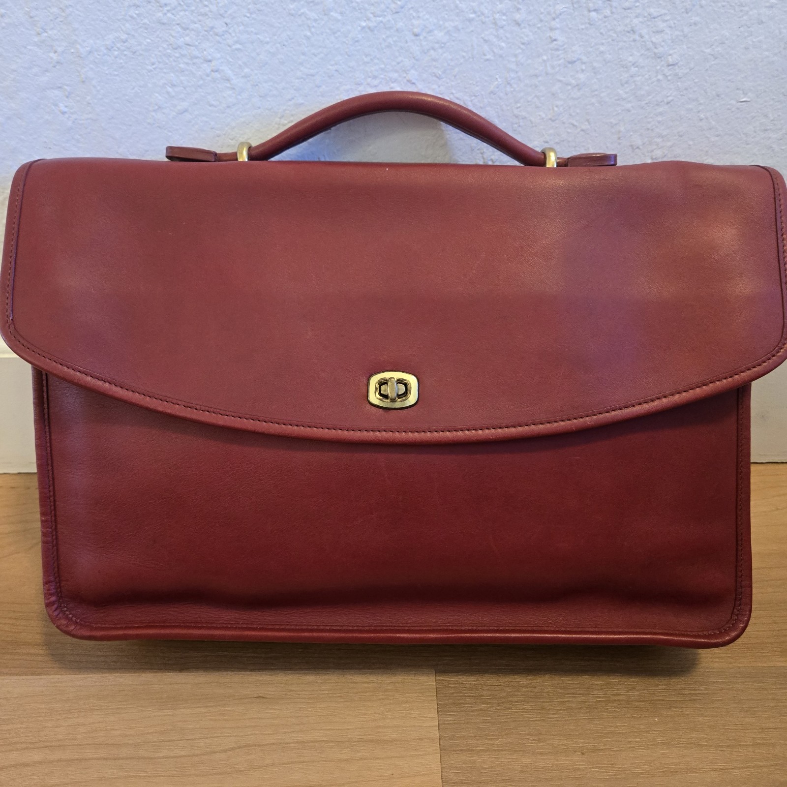 Coach Vintage Red Leather Lexington Briefcase Style 5265
